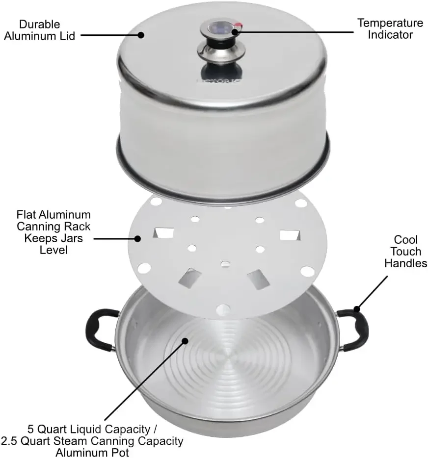 Canner with Temperature Indicator (Aluminum Steam Canner)