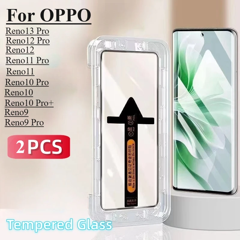 2 Stücke Für OPPO RENO 13 Pro/Reno 12 Pro/RENO 11 Pro/RENO10/RENO9 Pro + gehärtetem Glas Displayschutzfolie Schutz mit Installation Kit