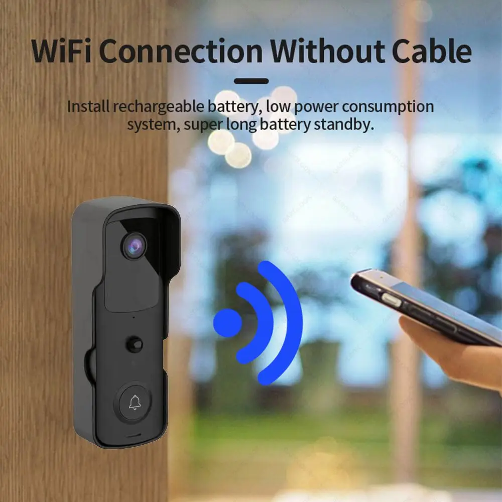 Tuyasmart Wifi Deurbel Camera Video Deurbel Intercom Ir Alarm Draadloze Beveiliging Camera Waterdicht 1080P Hd Remote Monitoring