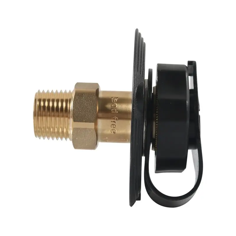 RV Water Inlet Connection City Water Fill Inlet Flange Brass With Check Valve RV Water Hose Connector-ABQF