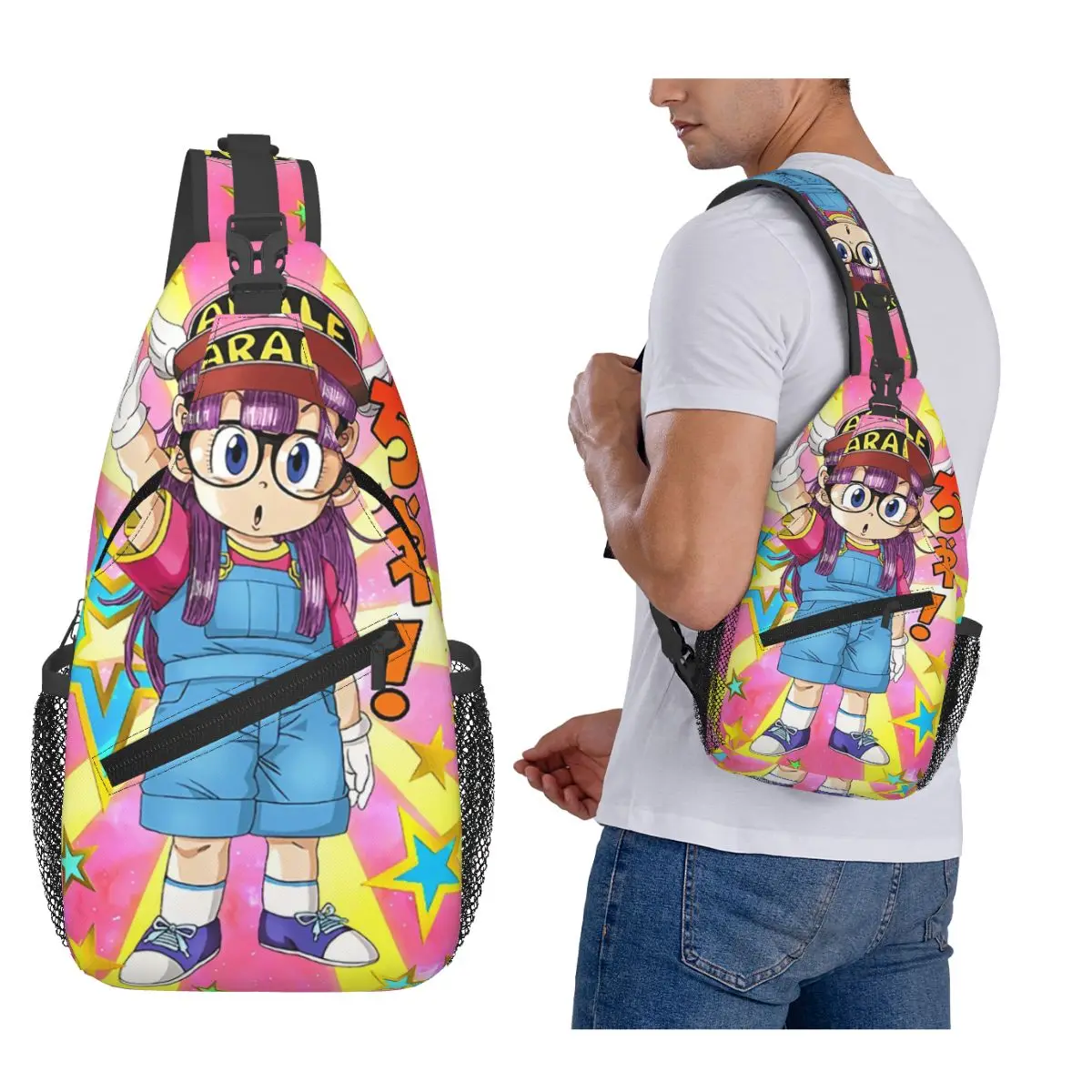 

Милая нагрудная сумка Dr.Slump Robot Girl A-Arale-S Hoyoyo, мужской рюкзак через плечо на слинге, нагрудная сумка, дорожный походный рюкзак, сумка на плечо