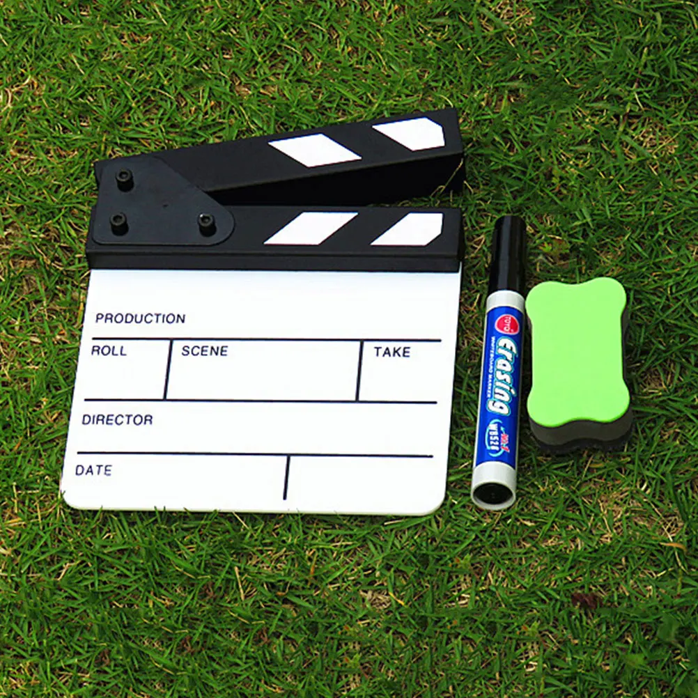 1Pcs English Version Film Clapperboard Professional Acting Clapper Acrylic Clap-Stick for Use Clapper