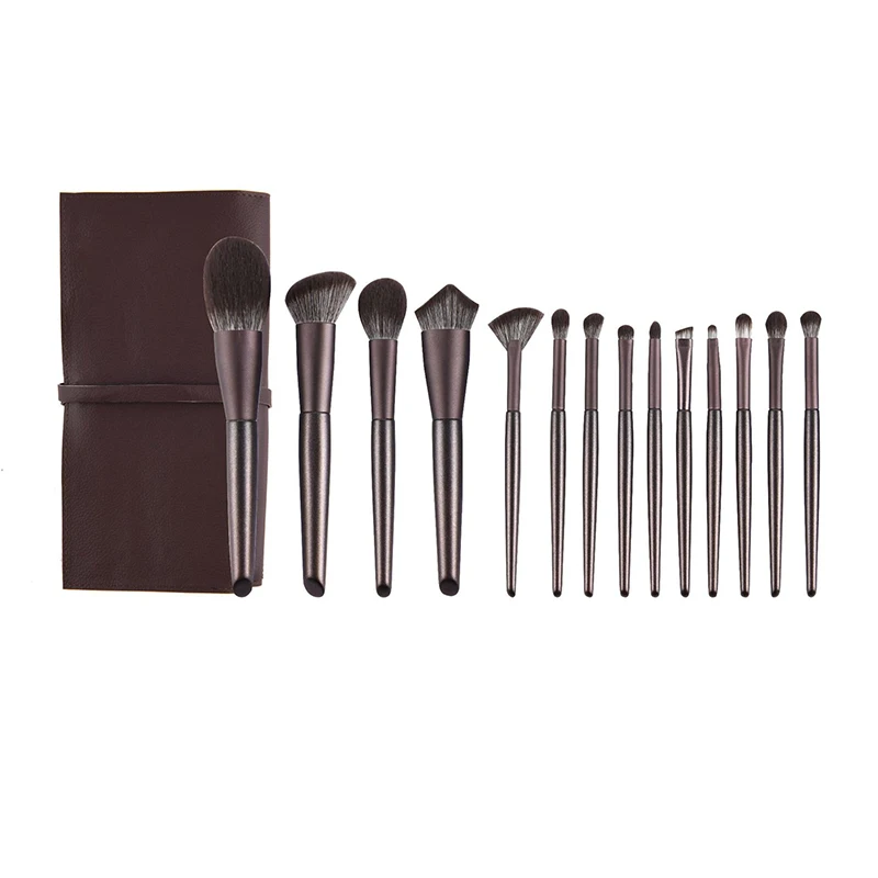 1/14 Pcs High comfortable skin-freindly texture Durable handle makeup Brush Set with Holder Face Foundation