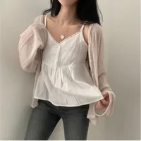 Chic Pure Cotton  Strap Vest Women's Anti-Aging  Color Versatile Teenage Top Polyester Fiber 00% Spring Season - Image 3
