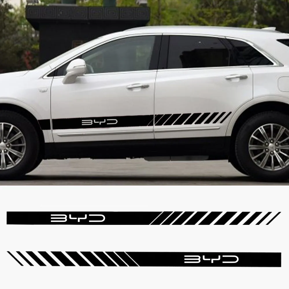 

2PCS Car Door Side Skirt Stickers Decals For BYD ATTO 3 Yuan Qin Han TANG Plus F3 F6 DM-i Dolphin Modified Decoration