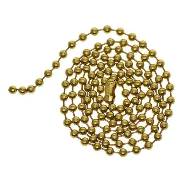 2x1Strand Brass Round Beads Ball Chain for Jewelry Making 20inch