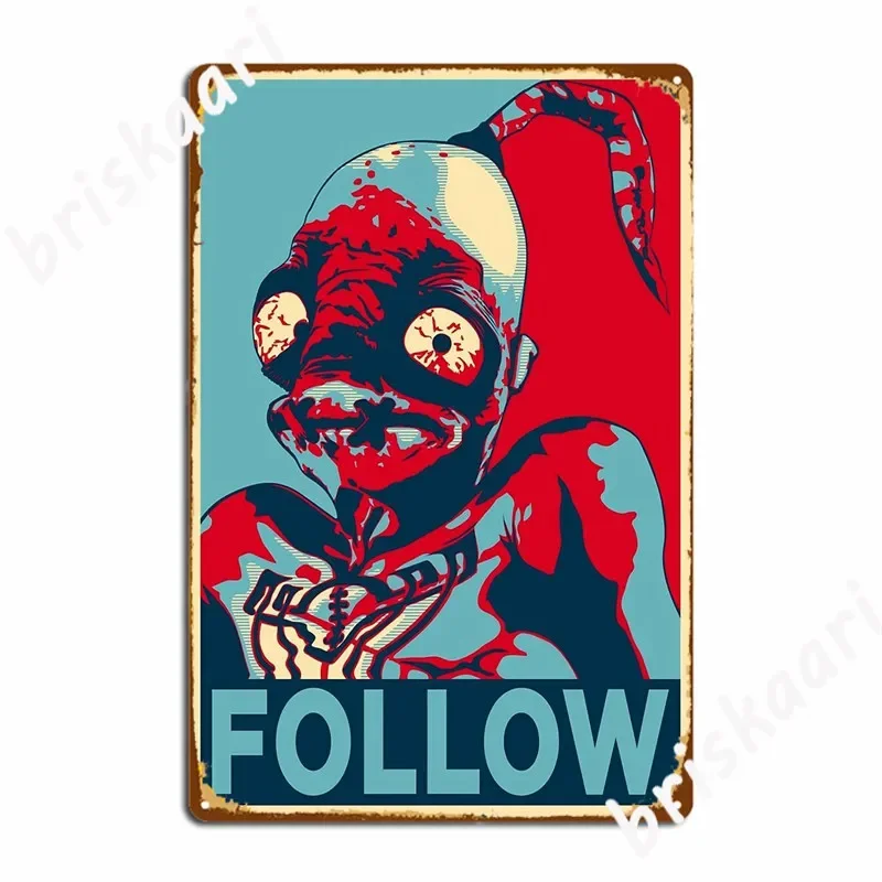 Oddworld Abe Follow Metal Signs Painting Décor Club Bar Custom Cinema Garage Tin sign Posters