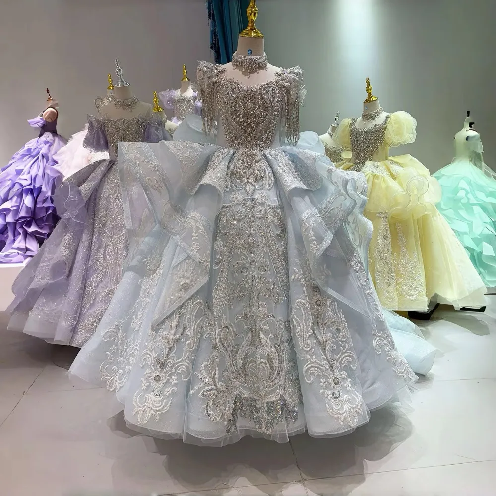 Custom Luxury Flower Girl Dress Women Wedding Guest Gown Princess Birthday Party Pageant Runway Evening Ball Gown Formal Wear