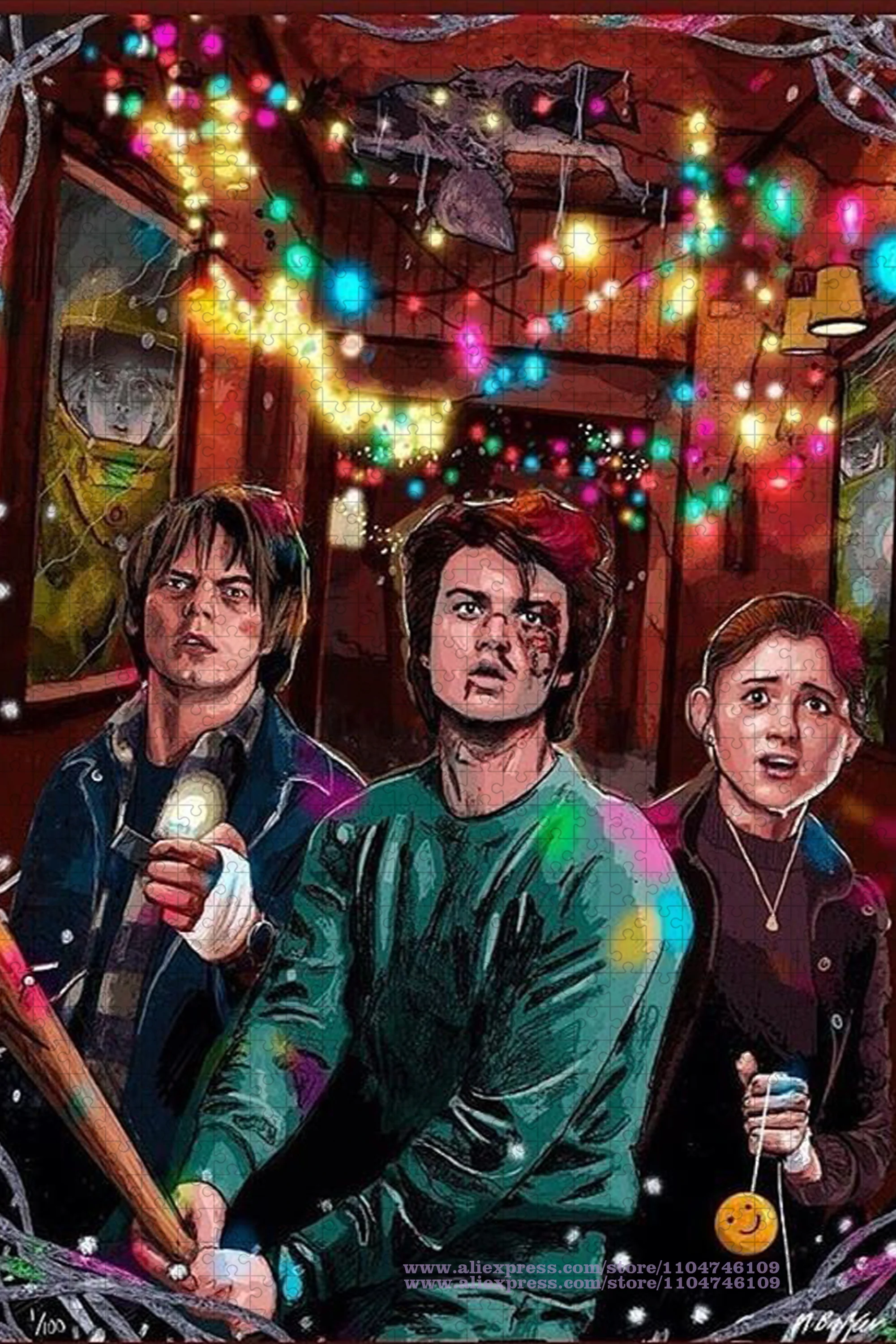 Stranger Things Puzzle Jigsaw Funny Puzzles 108/200/300/500/1000/1500Pcs Intelligence Puzzles for Kids Creative Puzzles Gifts