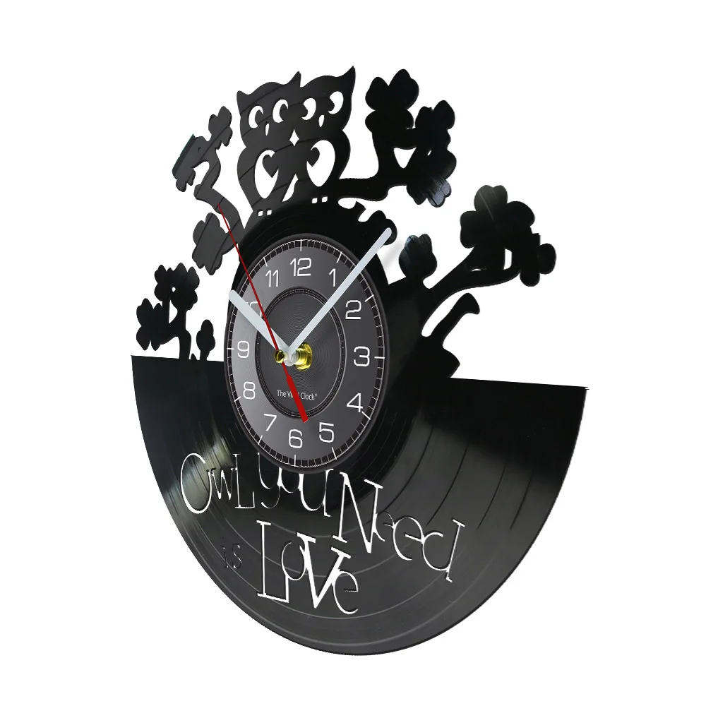 Baby Owls Wall Clock Owl Quote Owl You Need Is Love Animal Decorative Wall Clock Made Of Vinyl Record Vintage Owl Wall Art
