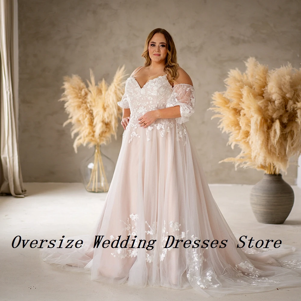 

Elegant Strapless Wedding Dresses with Lace 2024 Full Sleeve A Line Bridal Gowns for Women New Sweep Train Vestidos De Novia