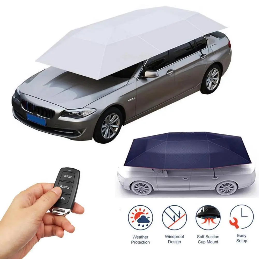 Portable Full Automatic Car Roof Cover Umbrella Tent UV Protection Sun Shade