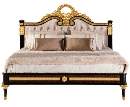 

High Quality Home Furniture Classical Bedroom Furniture Set Antique Solid Wood Carved King Size Bed Set