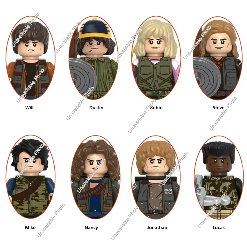 G0195 Neuer Stil! Der gruselige Film Dustin Mike Vecna Will Steve Demogorgon Modellfigur Bausteine Konstruktionssteine Spielzeug für Kinder