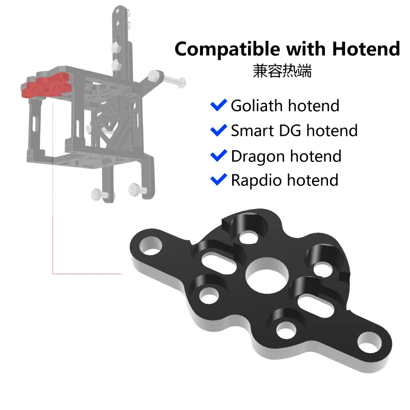 Mellow CNC Aluminium RatRig and Hevort  Printhead Bracket For Goliath Crazy Dragon Hotend VZ Extruder Sherpa Mini 3D Printer