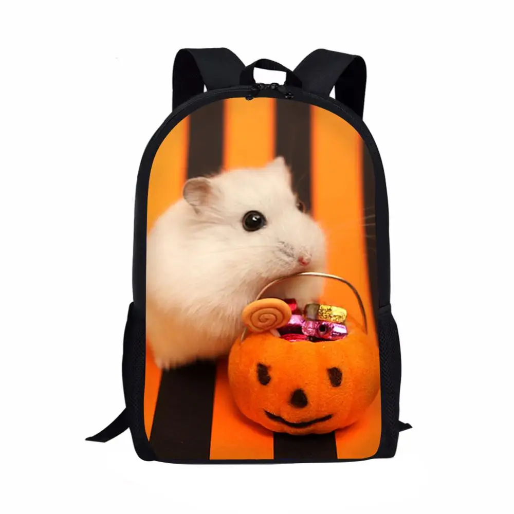 Cute Hamster Print Children School Bag Student Book Bag Kids Shoulder Backpack Boy Girl Daily Casual Backpack Travel Rucksacks