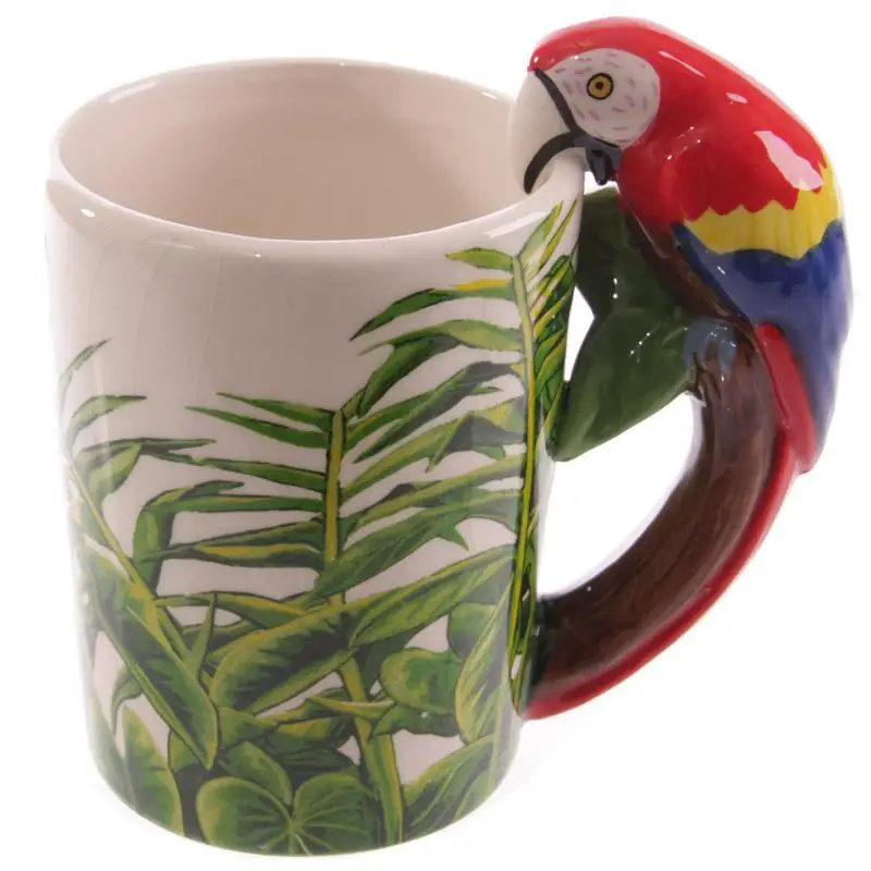 1Pc Stereo Bird Ceramic Mark Cup Hand Drawn 3D Animal Mugs