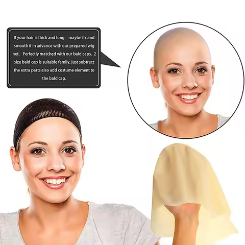 Wig Cap Latex Mask Hat Funny latex Skin Fake Bald Head Unisex Fancy film Party