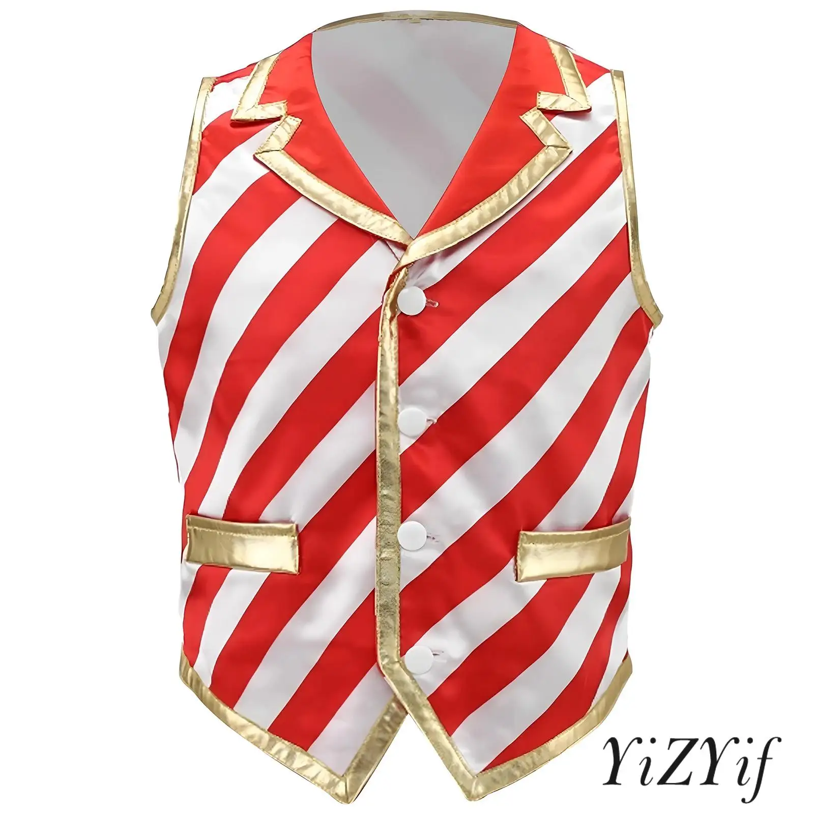 

Kids Christmas Vest Candy Cane Striped Costume Xmas Santa Claus Sleeveless Waistcoat Top for Christmas Party Family Celebration