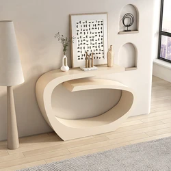 Mesa console luxo acessível para entrada, cor creme, estilo europeu