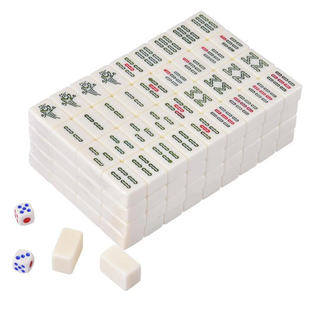 Portable Mahjong Set 30mm Portable Small-Size Mahjong Set Travel Traditional Chinese Games Kit Indoor Entertainment Accessories