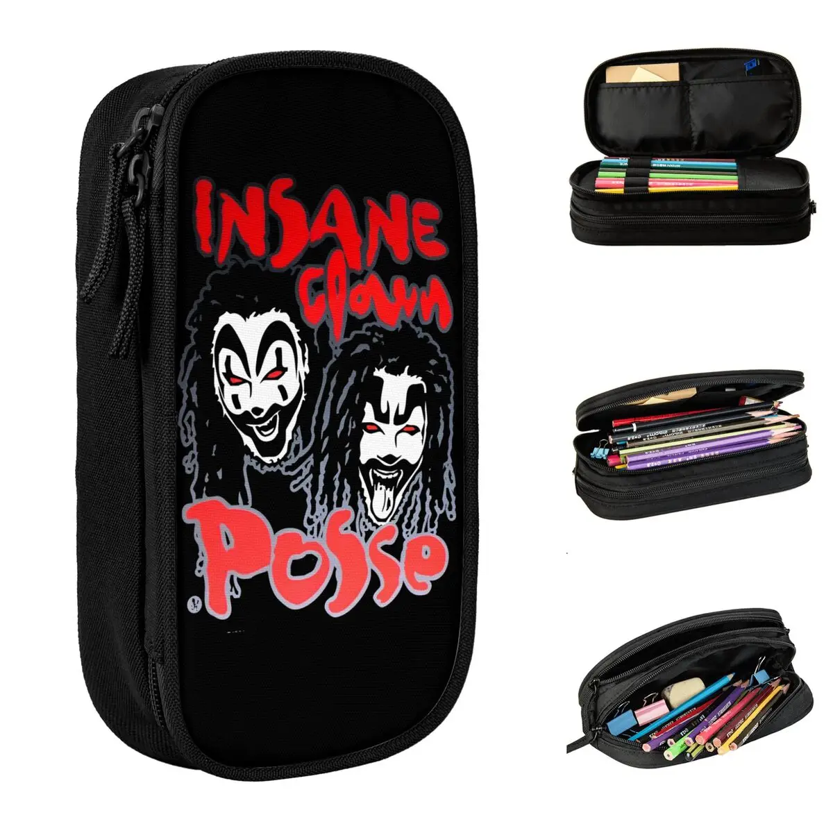 Insane Clown Posse Pencil Case Classic ICP Violent J Shaggy 2 Dope Pen Bag Girls Boys Large Storage Office Gifts Pencil Box