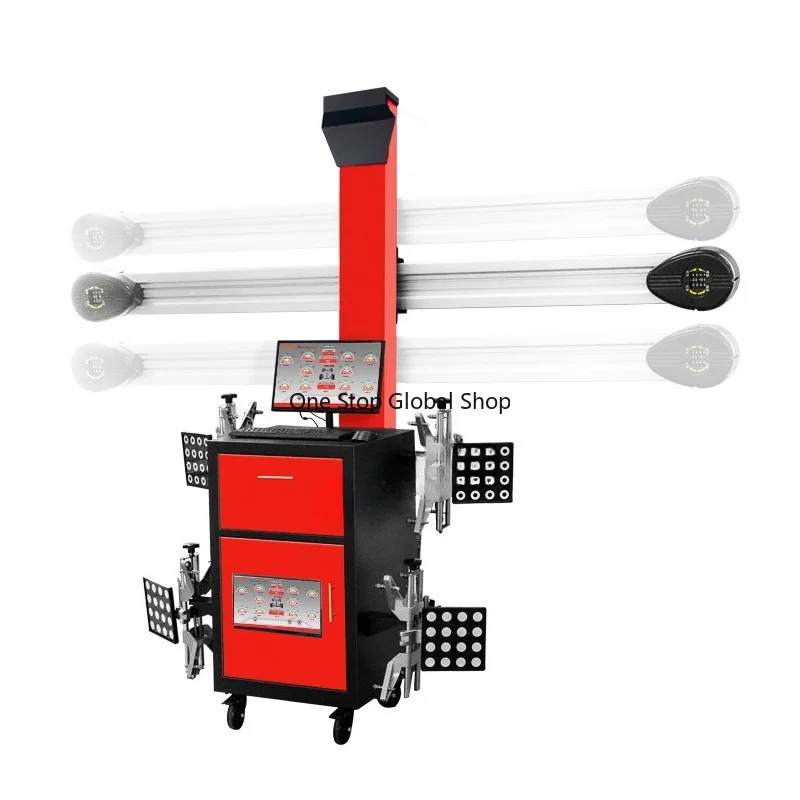 Automatic tracking four-wheel aligner 3D car tire detection equipment with gantry double column scissors