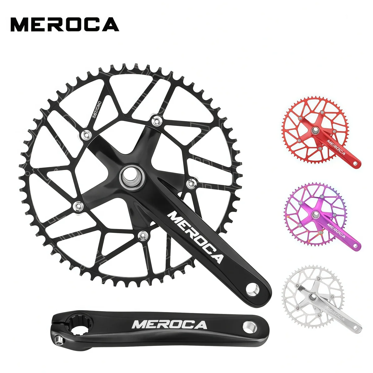 

MEROCA CNC Aluminum Hollow Forged Crank For Road/Folding Bike + Narrow Wide Chainring 46T 48T 50T 52T 54T 56T 58T – 130BCD
