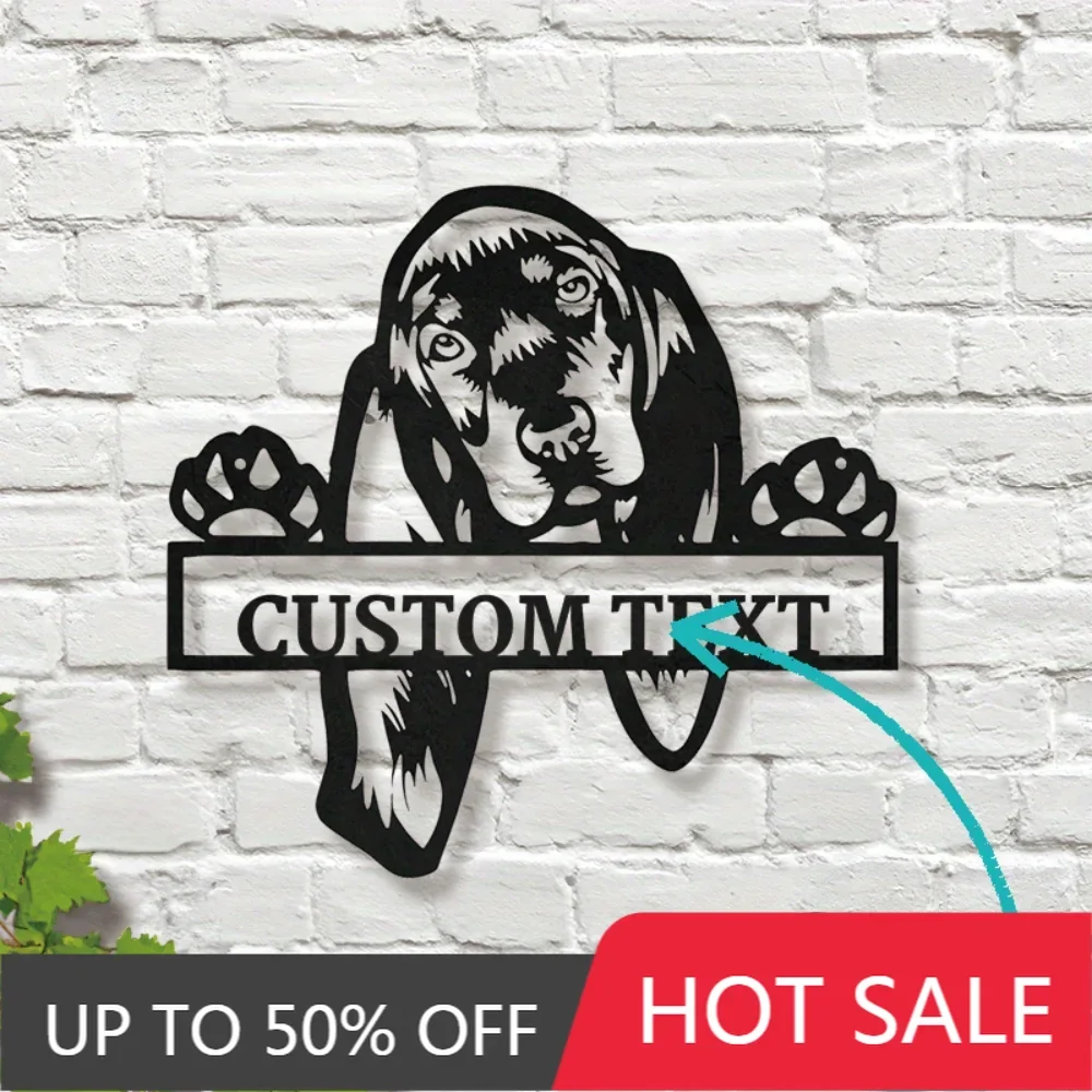 

Forged Custom Iron Art 1pc Tailored Metal Sign Perfect for Enthusiastic Black and Tan Coonhound Dog Lovers Custom Name Plate Wal