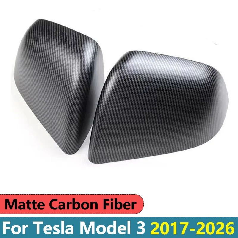 Auto-Rückspiegelabdeckung für Tesla Model Y Juniper 25-26 Model 3/Y ABS Carbonfaser Dekorative Schale Auto-Rückspiegelabdeckung Teile – Detail 9