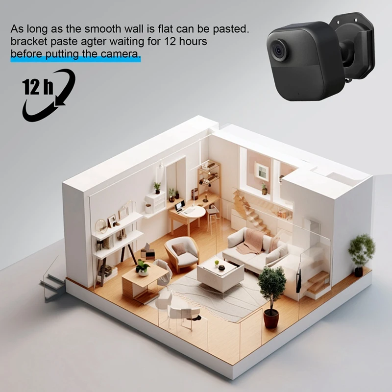 点滅用壁掛けブラケット、ドリルなし、ネジなし、屋外4、ミニ、ミニ、2カメラ、接着剤、3パック