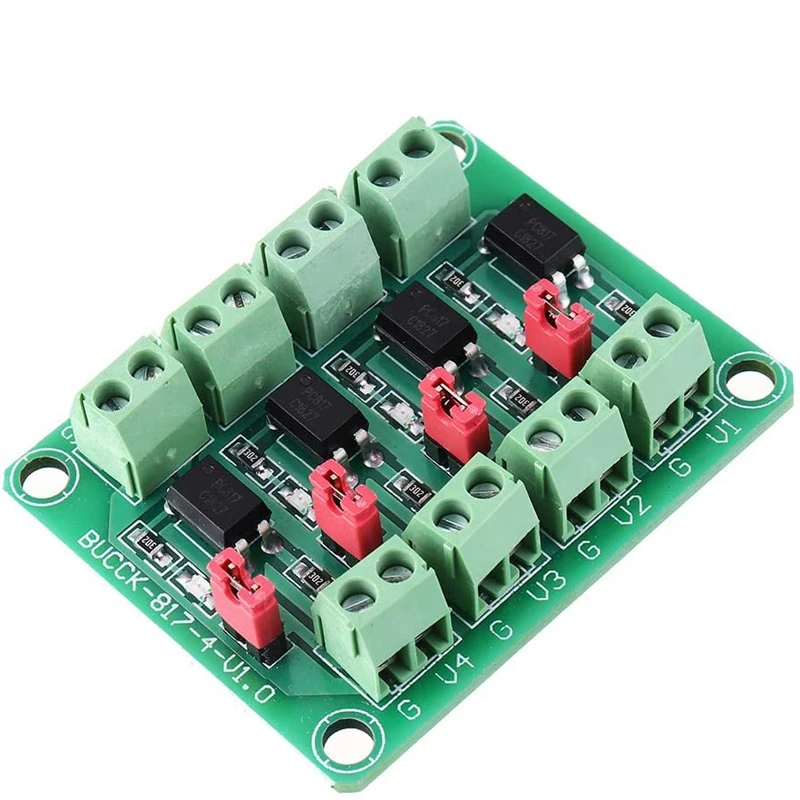 Optocoupler Isolamento Board, controle de tensão comutação Driver Module, Módulo de isolamento óptico, 4 canais, 817