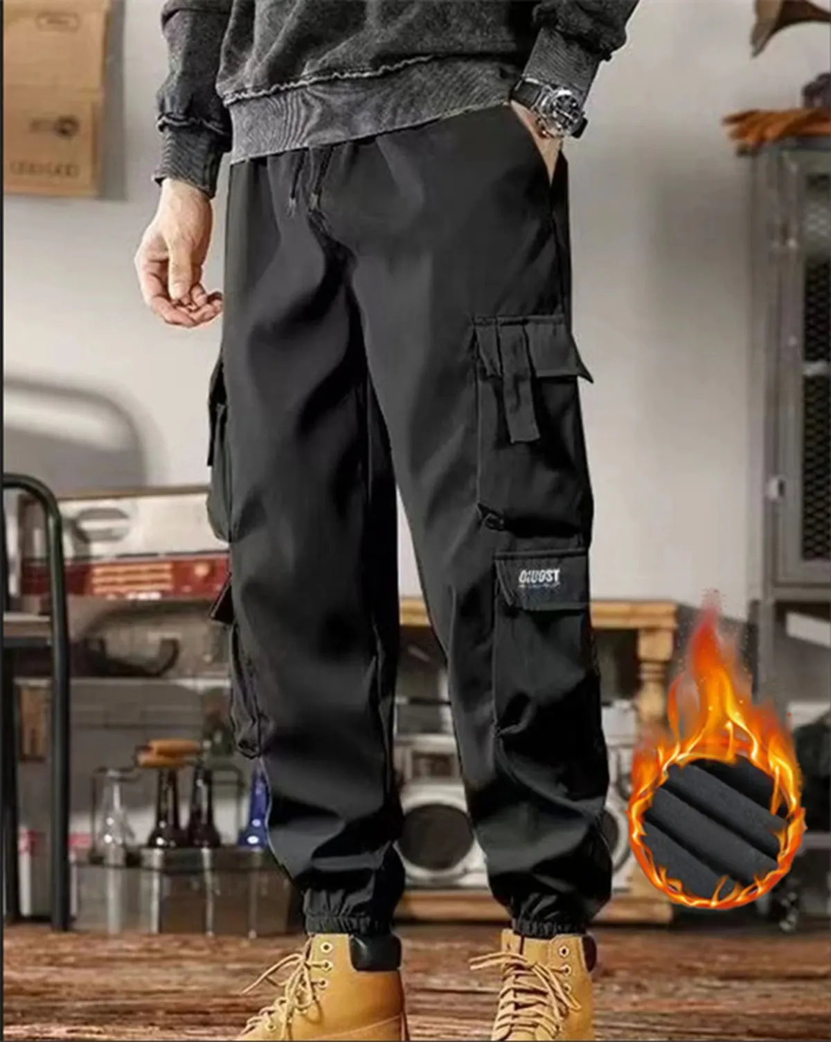 Men's down pants 2024 new style for external wear  cold proof and warm casual pants winter thick cotton pants for warmth