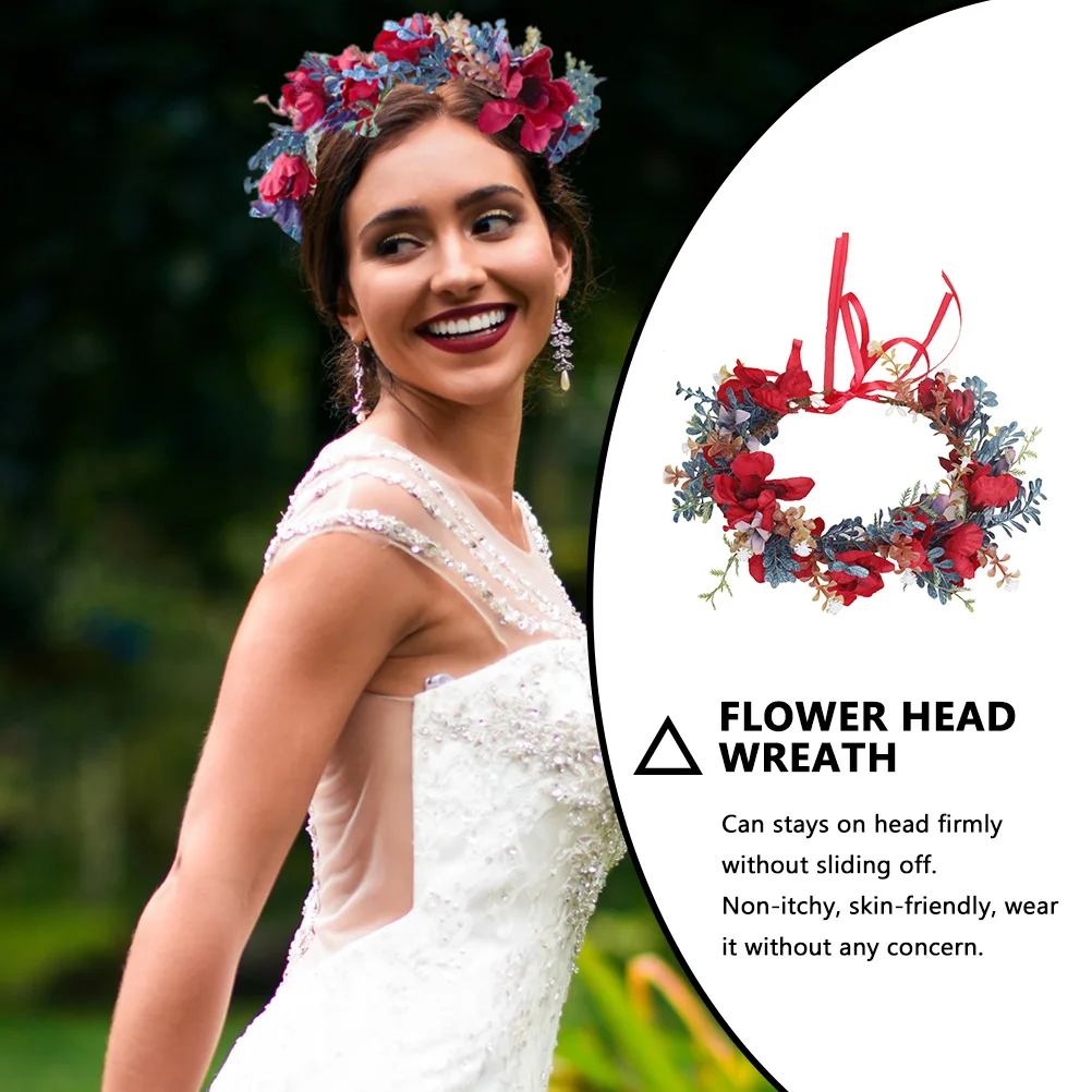 

Wedding Wreath Headband Women Iron Bridal Hairband Flower Head Wreath Garland Accessories Elegant Decorative Effect