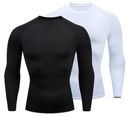 T-shirt élastique à compression pour homme, séchage rapide, sport, athlétique, gym, entraînement, été, 2024