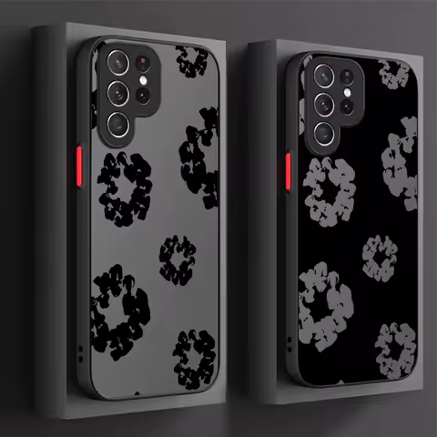 Luxury D-Denim T-Tears Matte Case For Samsung Galaxy S24 S23 S22 Ultra S21 S20 FE S10 Plus A15 A25 A35 A55 5G Note 20 10 Cover