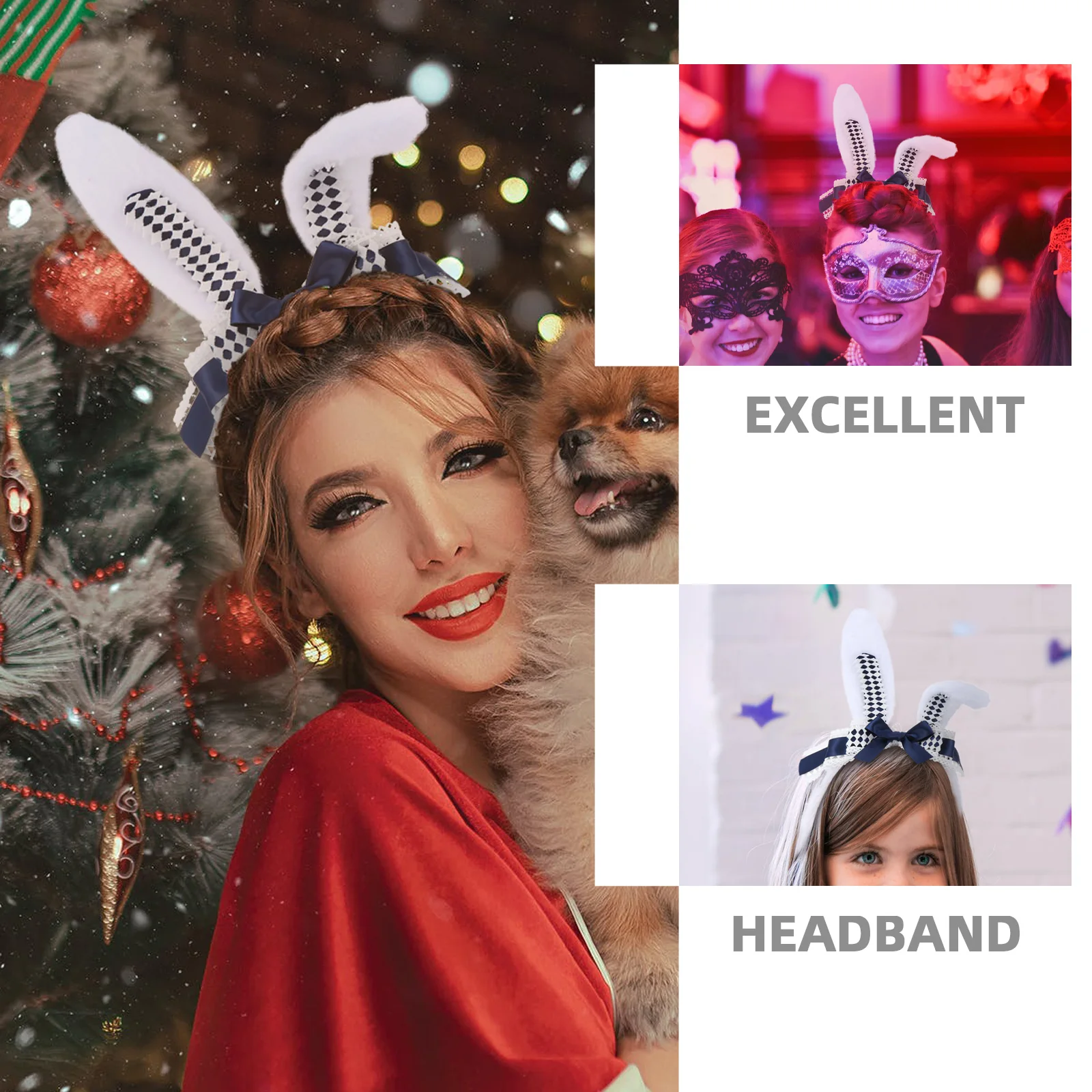 

Rabbit Ear Headband Bowknot Hair Hoop Party Headwear Bands Headgear Headbands Animals Fabrics Girls Baby