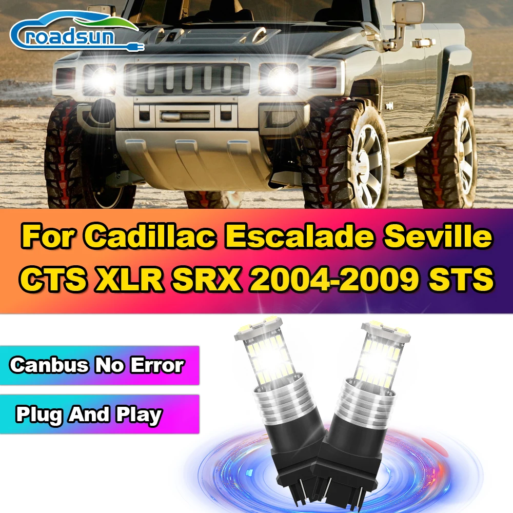 

2Pcs LED Reverse Lights Bulbs 3400LM 3157 P27/7W T25 Auto Lamps 12V For Cadillac Escalade Seville CTS XLR SRX 2004-2008 2009 STS