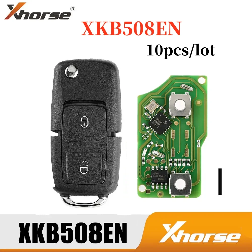 

10PCS/LOT XHORSE XKB508EN Wire Universal Remote Key B5 Style 2 Buttons for VVDI Key Tool, VVDI2(English Version)