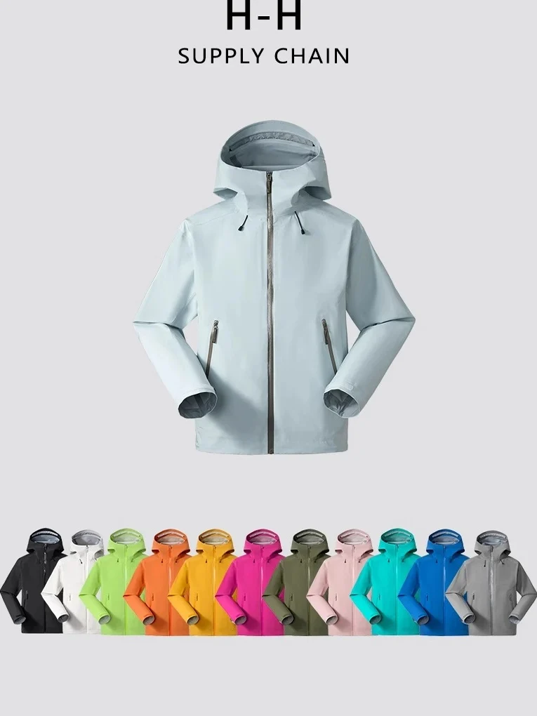 

Outdoor ex Full-Body Glued Waterproof Spring Breathable Windproof Jaet Hard ell Fce Lined Spring Autumn Wear