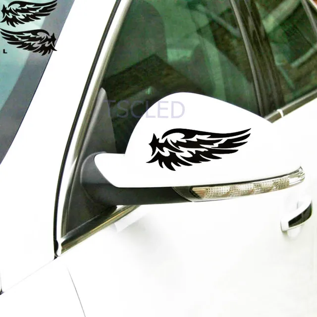 

Black Car Accessories Angel feather wings rearview Car Sticker