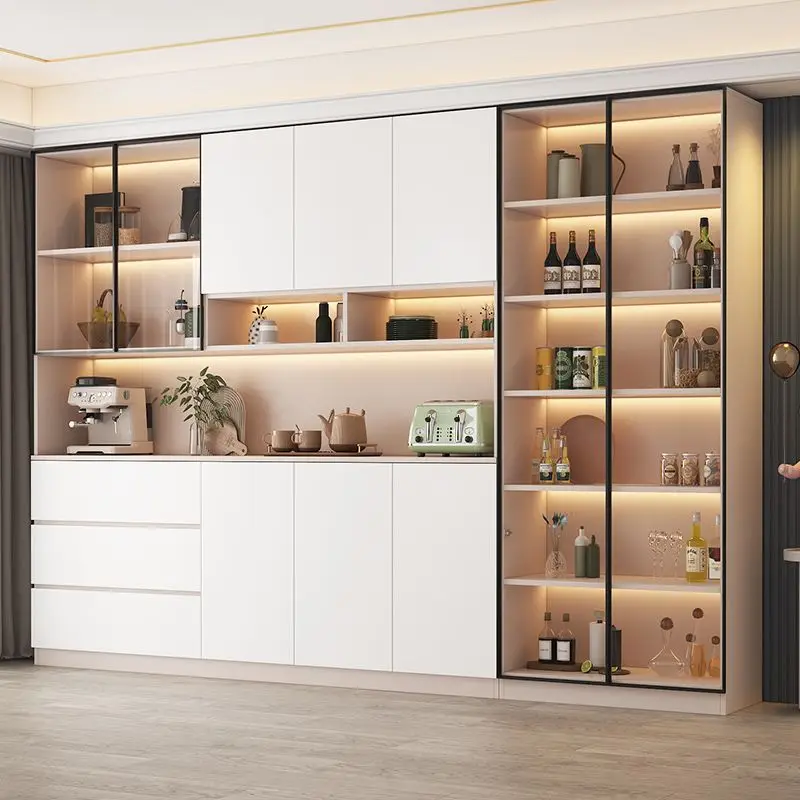 Modern 78 Inch Tall Sideboards Pantry Storage Cabinet Buffet Kitchen with Drawers Adjustable Shelves for Pantry Living Room