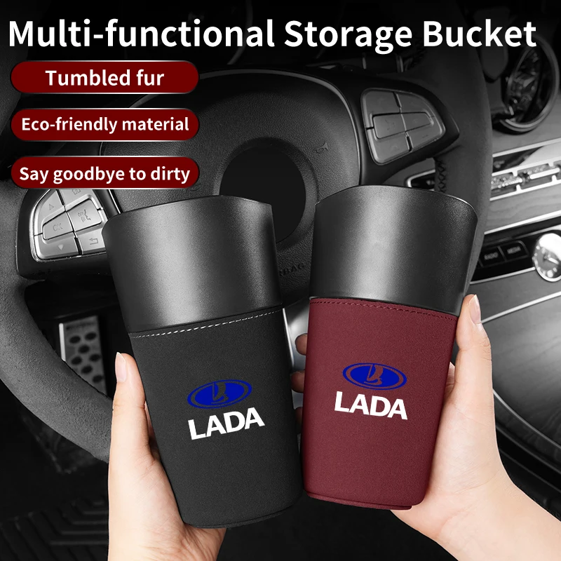 Car Multi-Function Rubbish Bin Waterproof Garbage Storage Bucket For Lada Vesta Niva Samara Kalina Largus Priora Xray Granta