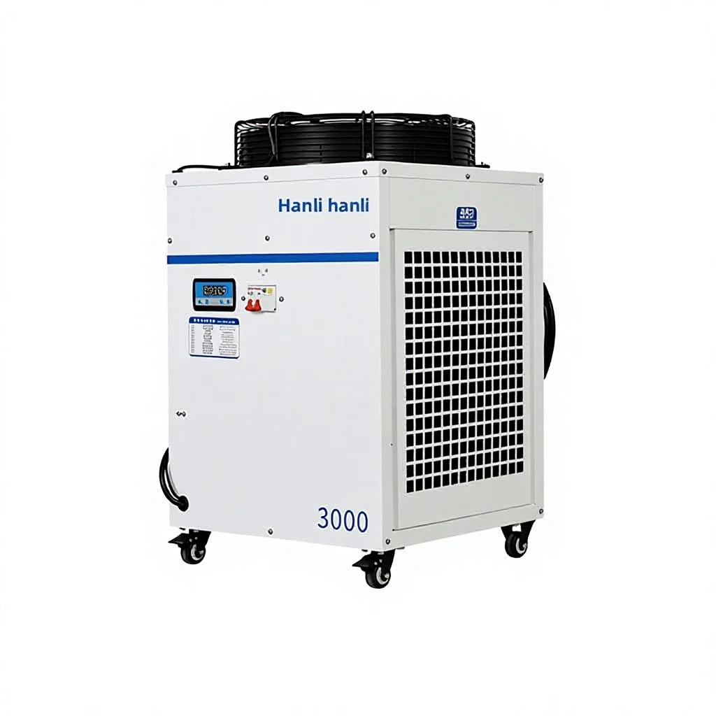 Industrial-Grade Handheld Hanli Fiber Laser Chiller For Engraving And Welding Model HL-3000-QG22 Low Noise High Durability