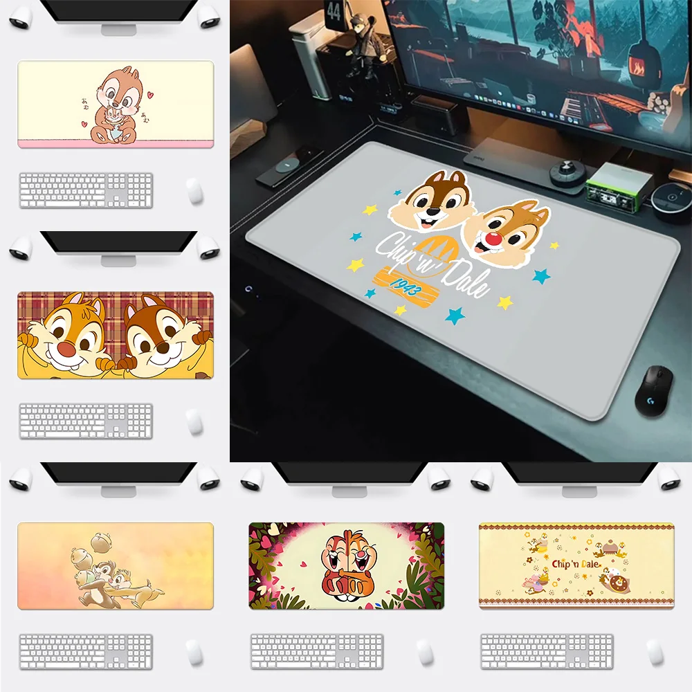 

Naughty Chip 'n' Dale Mousepad HD Printing Computer Gamers Locking Edge Non-slip Mouse Pad XXL90x40cm Keyboard PC Desk Pad