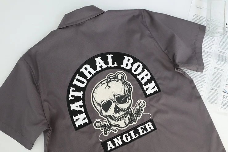 

Discounted Busy Fruit Men's Casual ort Sve T-irt Trendy Brand Turn-down Collar Letter Print Commute Sle Thin Material