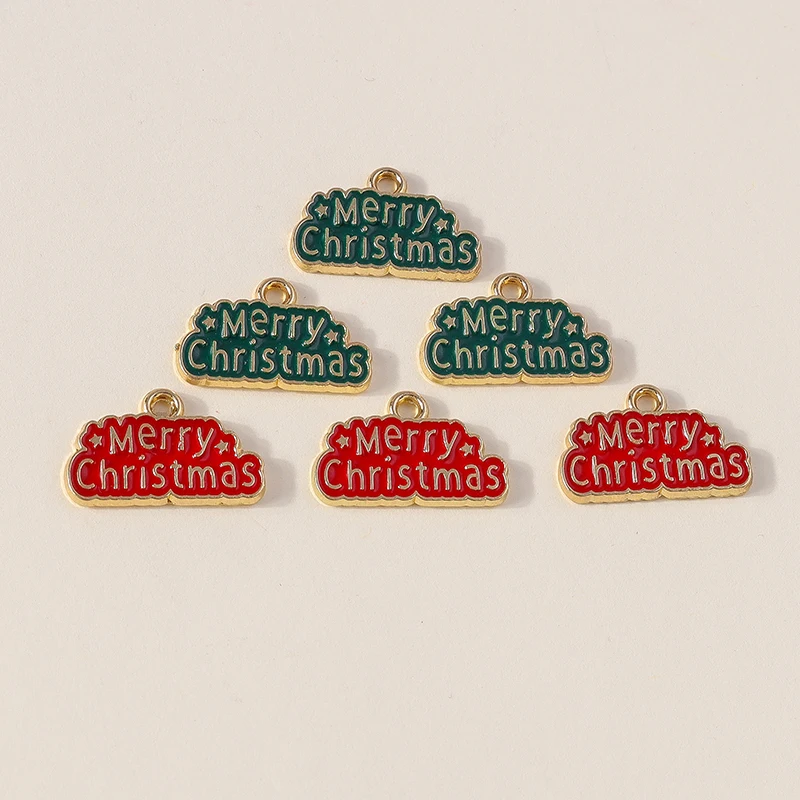 20 Stück 20 x 12 mm niedliche Emaille-Frohe Weihnachten-Buchstaben-Charms-Anhänger für die Herstellung von Tropfen-Ohrringen, Halsketten, DIY-Handwerk, Schmuckzubehör – Detail 6