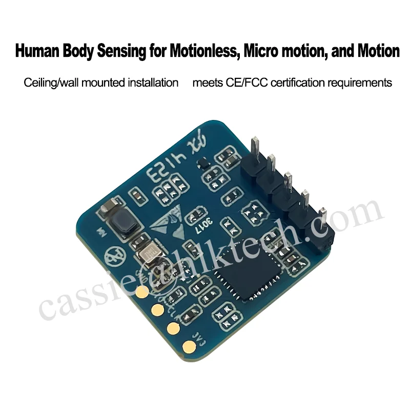 Hi-Link-Smart Home Motion Target Tracking Radar Sensor Module, Low Power, Mini Tamanho HLK-LD2410S, 24GHz Distância de Indução, 8m