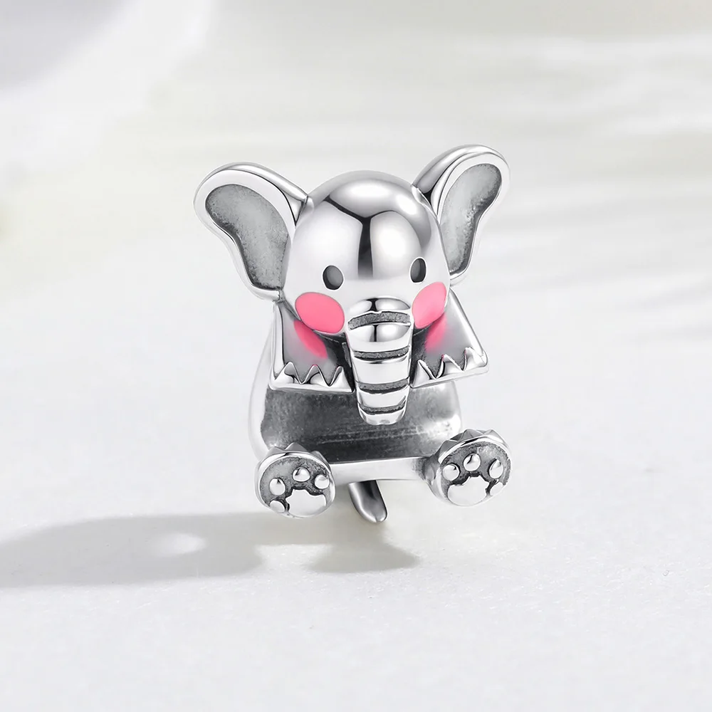 New 925 Sterling Silver Charms Little Elephant Hug Beads Jewelry Making For Original Bracelet Women DIY Cute Zodiac Gifts