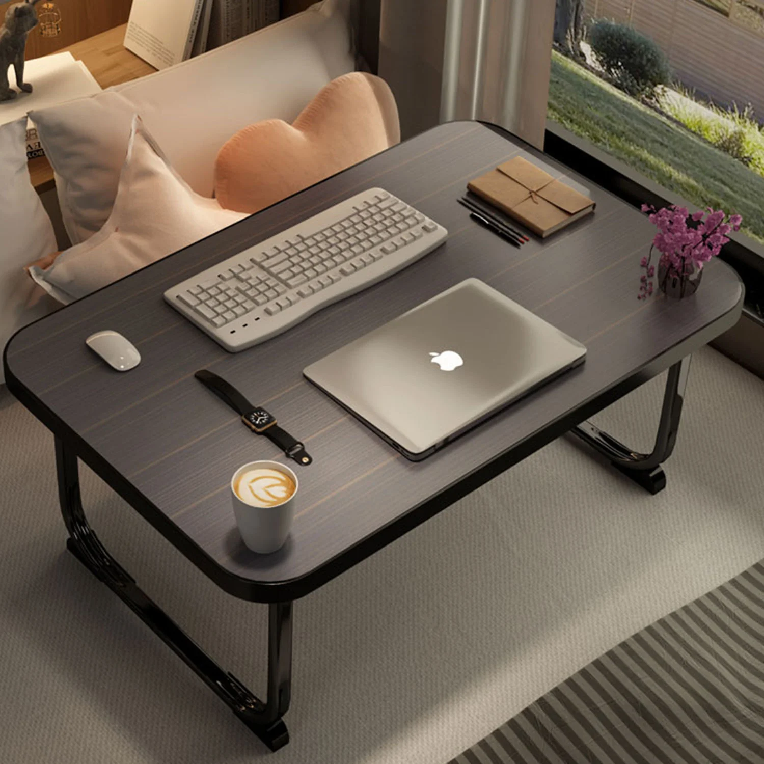 Folding Laptop Desk For Bed Portable Computer Tray For Sofa Table For  Laptop Table Metal Table Legs Are More Load-bearing